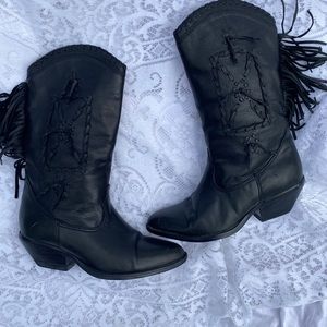 Vintage black cowboy boots